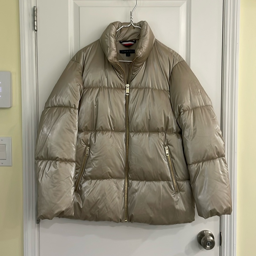 Like new Gold Tommy Hilfiger puffer coat